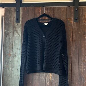 Elegant Black button down Knit Sweater